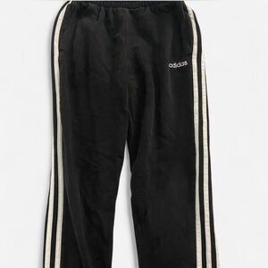 Adidas Black Joggers with White Stripes